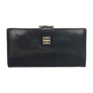 Givenchy Wallet Clutch Black Leather Card Organizer Coin Pocket 7.5"x3.75" Women